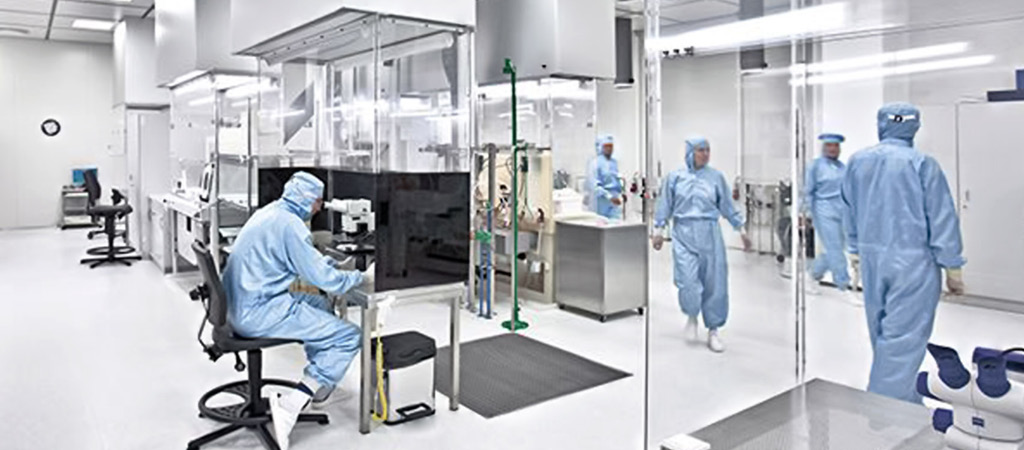 Verschiedene Operator arbeiten in einem Reinraum