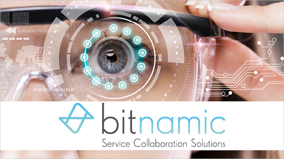 Graphic of one eye looking through data glasses